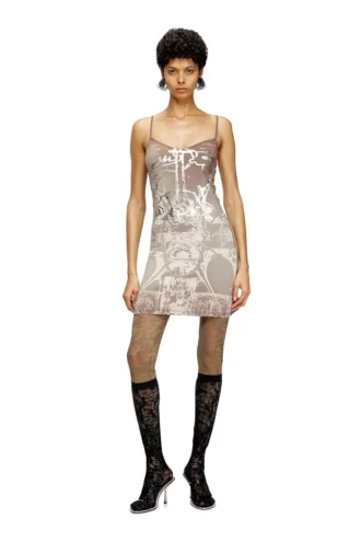 d-longy Rochie mini cu imprimeu folie d-longy Rochie mini cu imprimeu folie