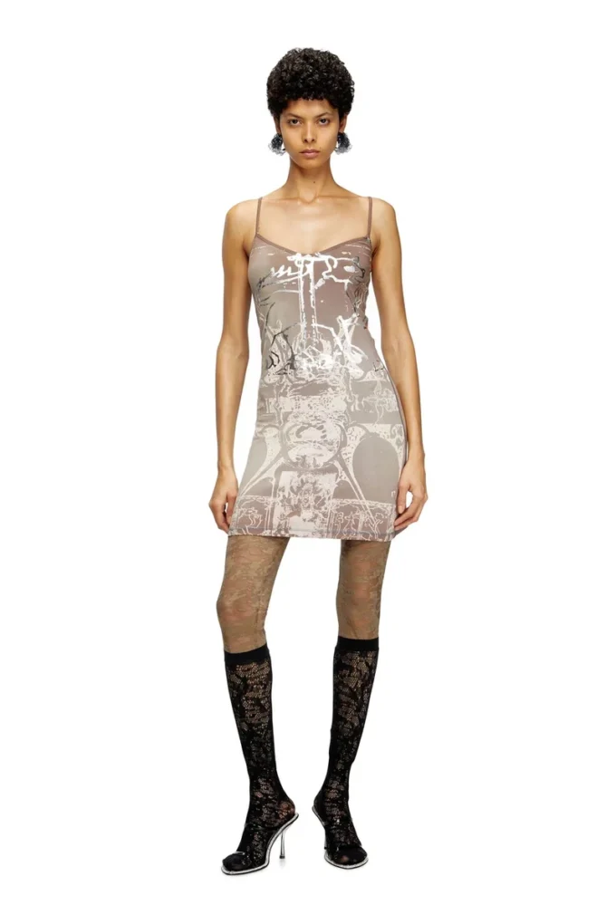 d-longy Rochie mini cu imprimeu folie d-longy Rochie mini cu imprimeu folie