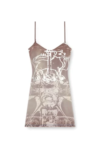 d-longy Rochie mini cu imprimeu folie d-longy Rochie mini cu imprimeu folie