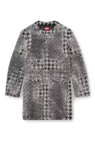 d-lot-fsh Palton din denim jacquard Prince of Wales