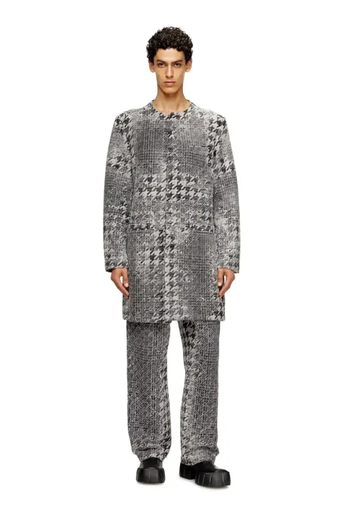 d-lot-fsh Palton din denim jacquard Prince of Wales d-lot-fsh Palton din denim jacquard Prince of Wales