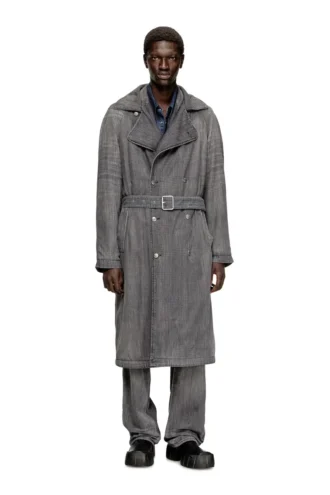 d-matthew-s Trench din denim cu imprimeu