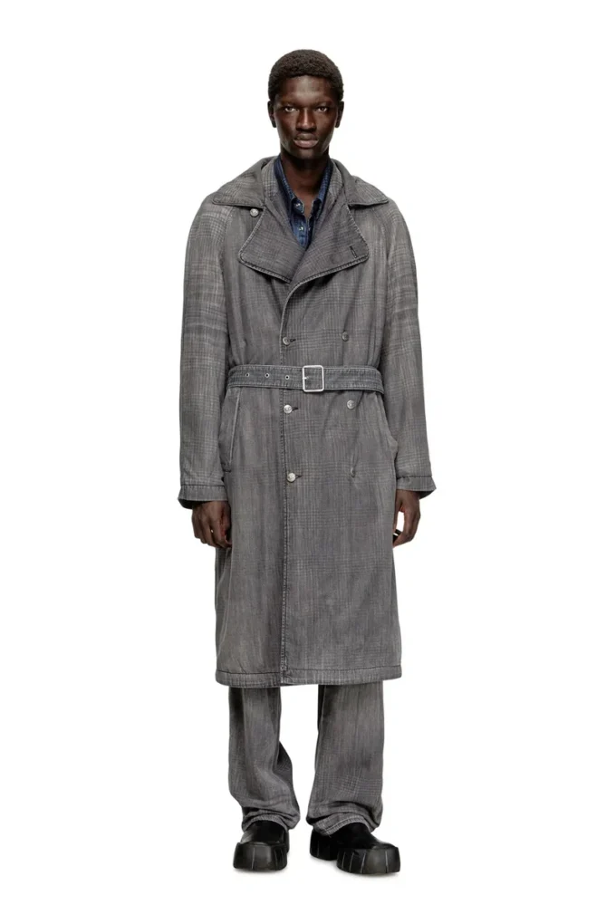 d-matthew-s Trench din denim cu imprimeu d-matthew-s Trench din denim cu imprimeu