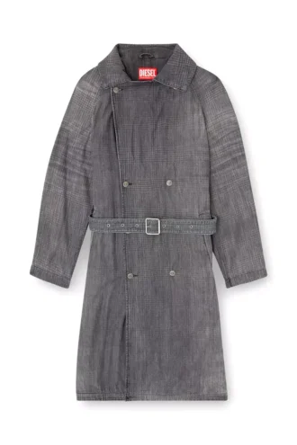 d-matthew-s Trench din denim cu imprimeu