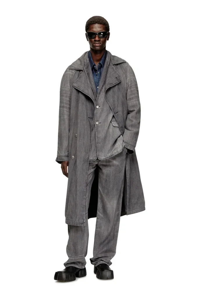 d-matthew-s Trench din denim cu imprimeu d-matthew-s Trench din denim cu imprimeu