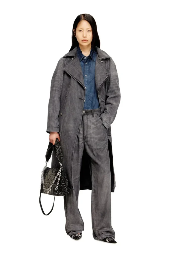 d-matthew-s Trench din denim cu imprimeu d-matthew-s Trench din denim cu imprimeu