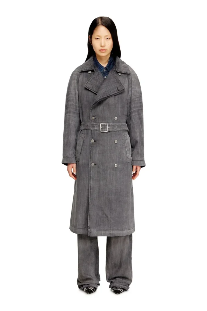 d-matthew-s Trench din denim cu imprimeu d-matthew-s Trench din denim cu imprimeu