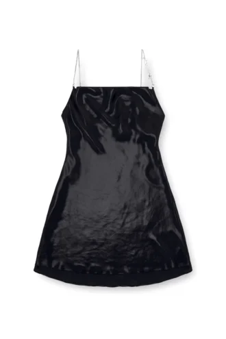 d-minty Rochie scurtă metalică cu guler înalt