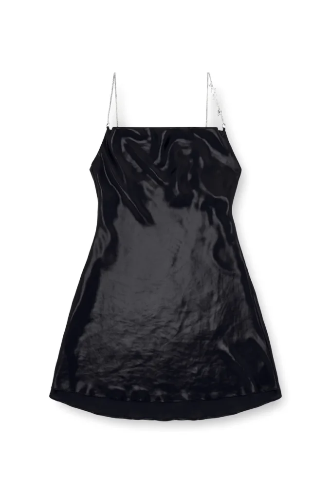 d-minty Rochie scurtă metalică cu guler înalt d-minty Rochie scurtă metalică cu guler înalt