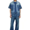 d-nabil-d Cămașă de bowling din denim cu efect contrastant d-nabil-d Cămașă de bowling din denim cu efect contrastant