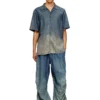 d-nabil-s3 Cămașă de bowling din denim fluid cu gradient d-nabil-s3 Cămașă de bowling din denim fluid cu gradient