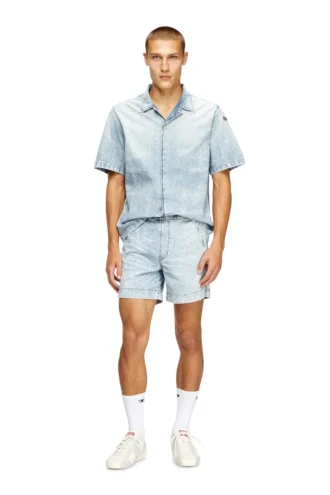 d-nabil-s4 Cămașă de bowling din denim marmorat