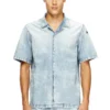 d-nabil-s4 Cămașă de bowling din denim marmorat d-nabil-s4 Cămașă de bowling din denim marmorat