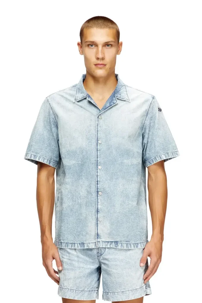 d-nabil-s4 Cămașă de bowling din denim marmorat d-nabil-s4 Cămașă de bowling din denim marmorat