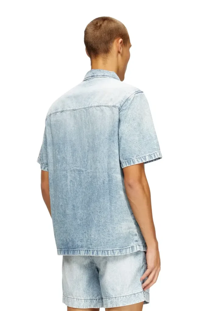 d-nabil-s4 Cămașă de bowling din denim marmorat d-nabil-s4 Cămașă de bowling din denim marmorat