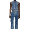 d-nata-fse Top din denim fără mâneci, cu detalii biker d-nata-fse Top din denim fără mâneci, cu detalii biker