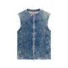 d-nata-fse Top din denim fără mâneci, cu detalii biker d-nata-fse Top din denim fără mâneci, cu detalii biker