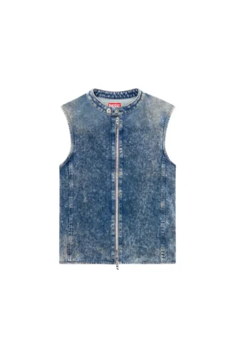 d-nata-fse Top din denim fără mâneci, cu detalii biker