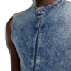 d-nata-fse Top din denim fără mâneci, cu detalii biker d-nata-fse Top din denim fără mâneci, cu detalii biker