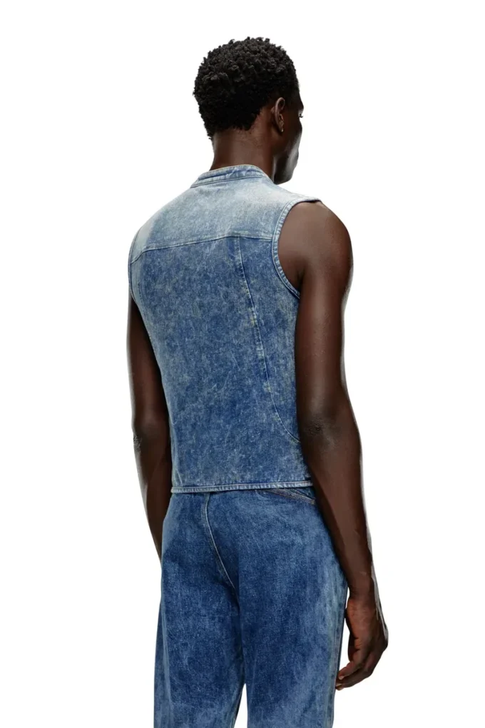 d-nata-fse Top din denim fără mâneci, cu detalii biker d-nata-fse Top din denim fără mâneci, cu detalii biker