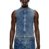 d-nata-fse Top din denim fără mâneci, cu detalii biker d-nata-fse Top din denim fără mâneci, cu detalii biker