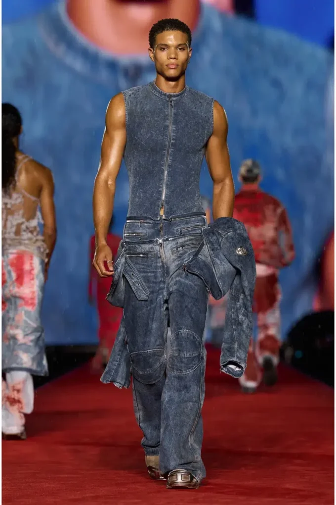 d-calur-fse Jachetă din denim cu detalii fermoar în stil motociclist d-calur-fse Jachetă din denim cu detalii fermoar în stil motociclist