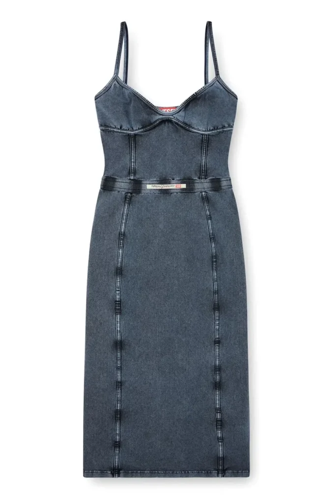 d-ony Rochie midi din jersey cu aspect denim d-ony Rochie midi din jersey cu aspect denim
