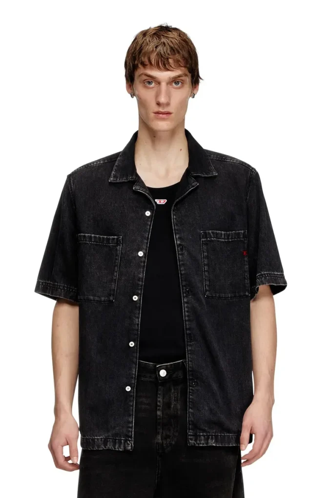 d-paroshort Cămașă de bowling din denim Tencel d-paroshort Cămașă de bowling din denim Tencel