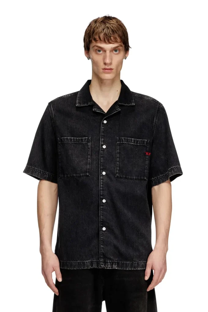 d-paroshort Cămașă de bowling din denim Tencel d-paroshort Cămașă de bowling din denim Tencel
