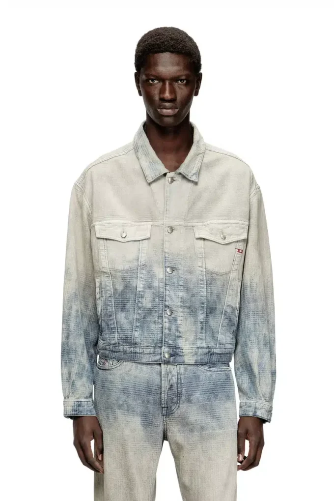 d-ranger Jachetă trucker din denim jacquard Prince of Wales