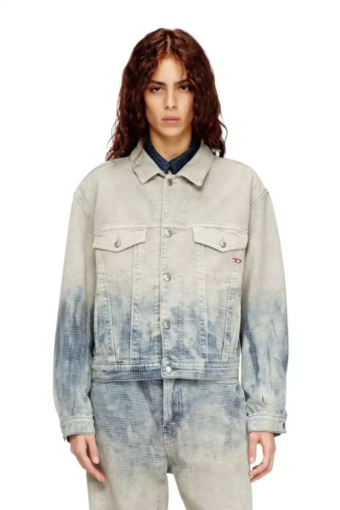 d-ranger Jachetă trucker din denim jacquard Prince of Wales