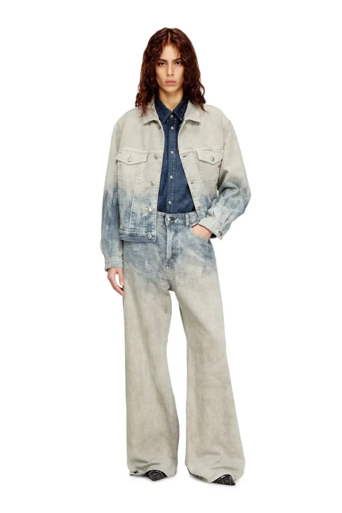 d-ranger Jachetă trucker din denim jacquard Prince of Wales