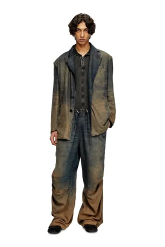 d-reg-s Blazer din denim fluid, în nuanțe degradate