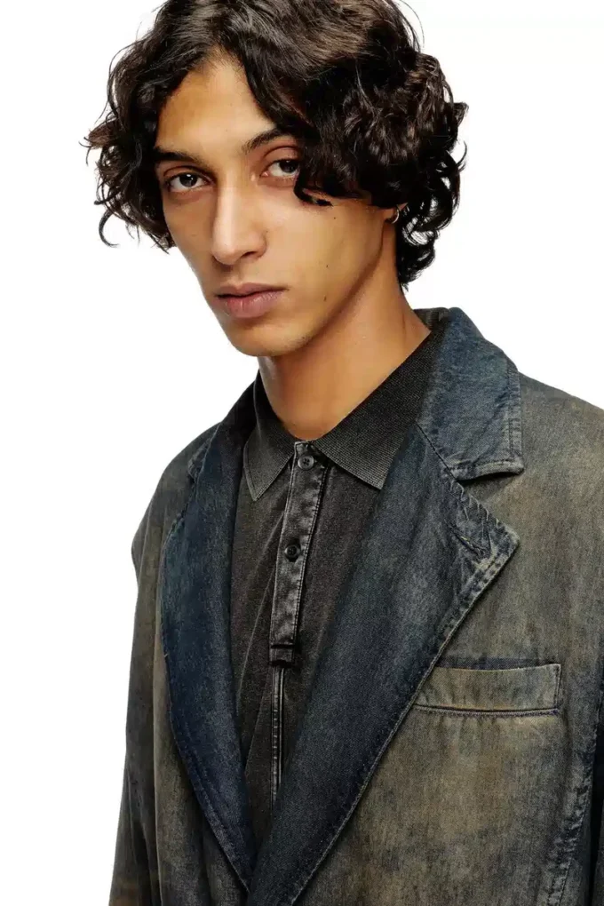 d-reg-s Blazer din denim fluid, în nuanțe degradate d-reg-s Blazer din denim fluid, în nuanțe degradate