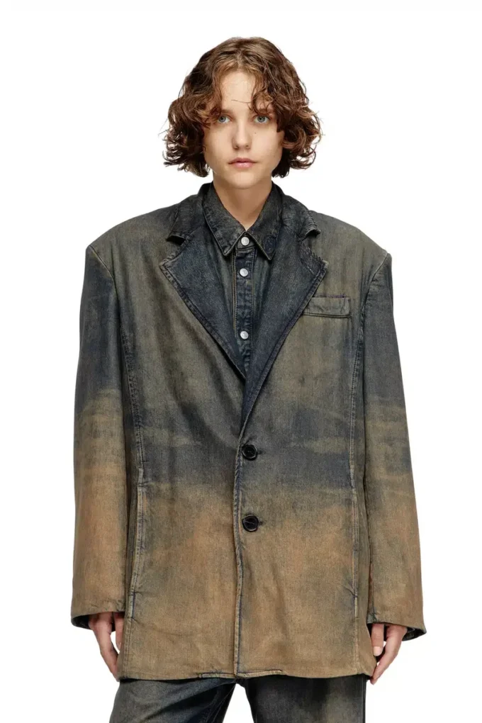 d-reg-s Blazer din denim fluid, în nuanțe degradate d-reg-s Blazer din denim fluid, în nuanțe degradate