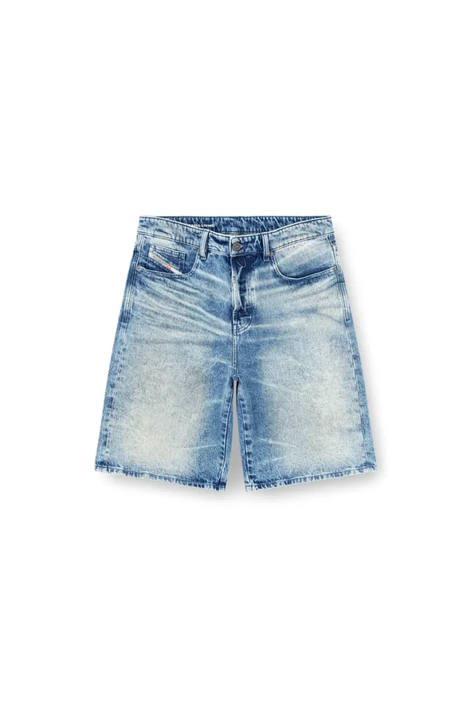 d-rixford-s Pantaloni scurți din denim cu imprimeu cu versuri d-rixford-s Pantaloni scurți din denim cu imprimeu cu versuri