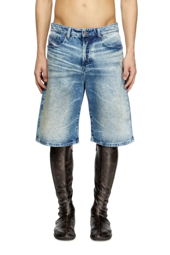 d-rixford-s Pantaloni scurți din denim cu imprimeu cu versuri d-rixford-s Pantaloni scurți din denim cu imprimeu cu versuri
