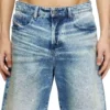 d-rixford-s Pantaloni scurți din denim cu imprimeu cu versuri d-rixford-s Pantaloni scurți din denim cu imprimeu cu versuri