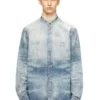 d-simp-fsh Cămașă din denim cu aspect uzat, model fagure d-simp-fsh Cămașă din denim cu aspect uzat, model fagure
