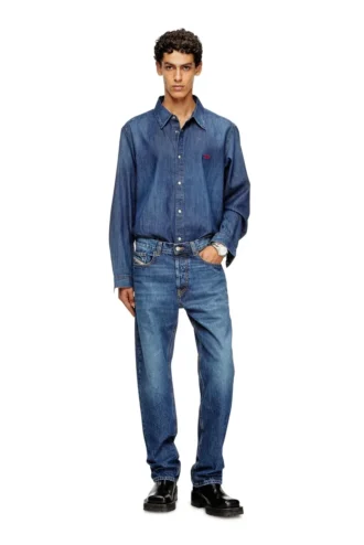 d-simply Cămașă din denim cu logo brodat