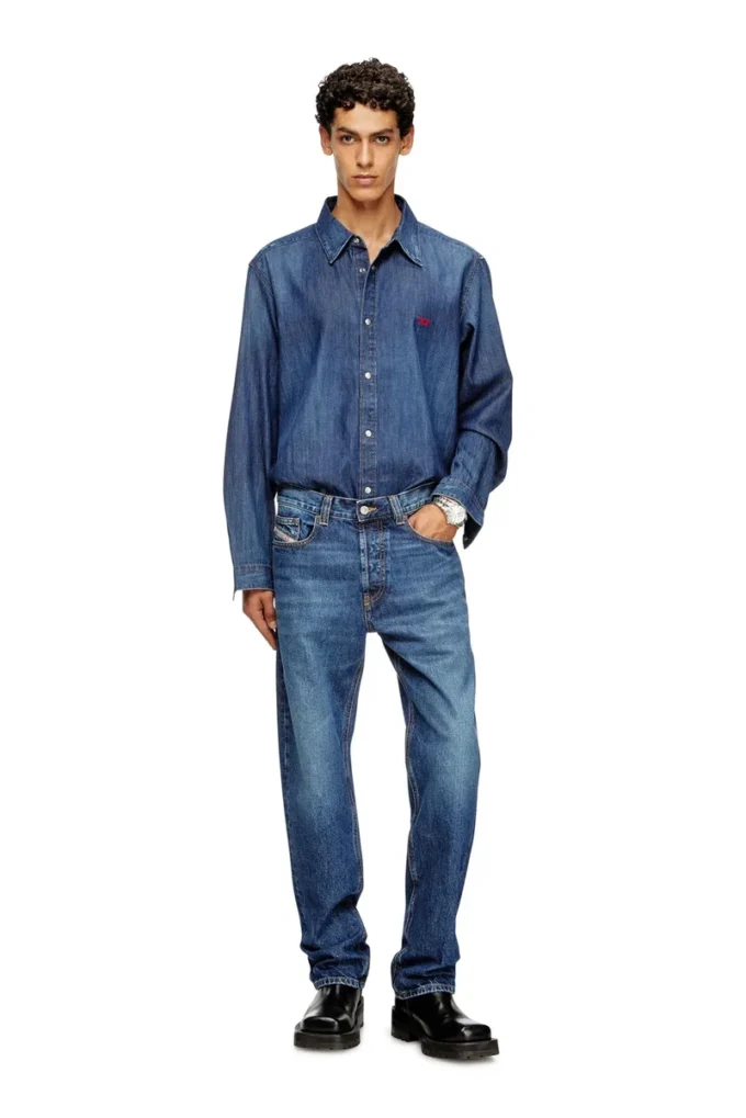 d-simply Cămașă din denim cu logo brodat d-simply Cămașă din denim cu logo brodat