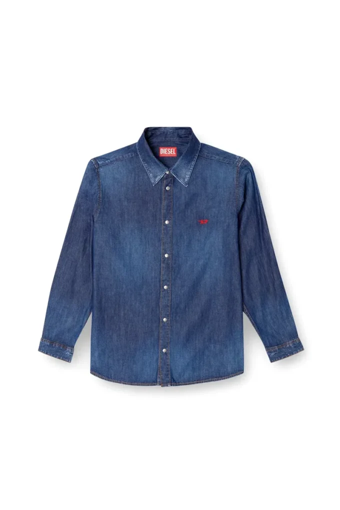 d-simply Cămașă din denim cu logo brodat d-simply Cămașă din denim cu logo brodat