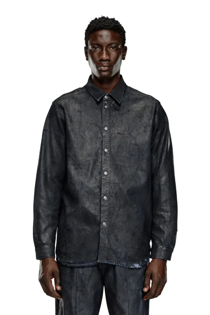 d-simply-fse Cămașă din denim cu finisaj craquelé d-simply-fse Cămașă din denim cu finisaj craquelé