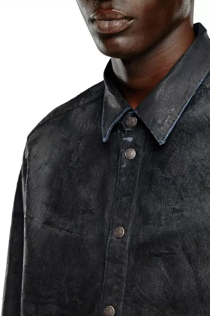 d-simply-fse Cămașă din denim cu finisaj craquelé d-simply-fse Cămașă din denim cu finisaj craquelé