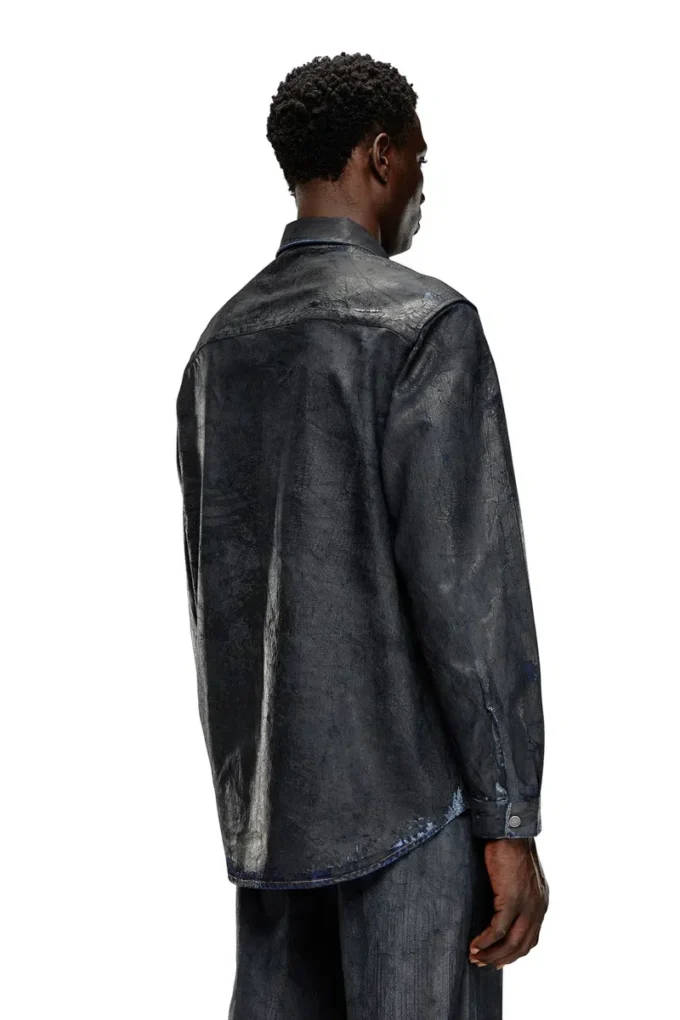 d-simply-fse Cămașă din denim cu finisaj craquelé d-simply-fse Cămașă din denim cu finisaj craquelé