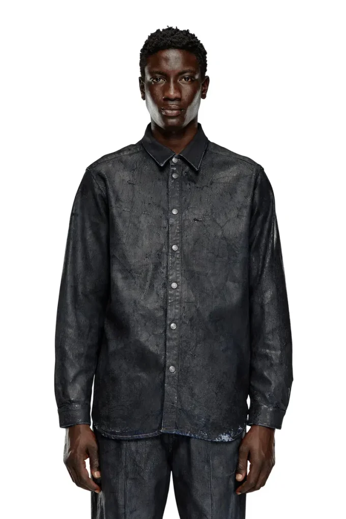 d-simply-fse Cămașă din denim cu finisaj craquelé d-simply-fse Cămașă din denim cu finisaj craquelé
