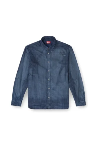 d-simply-s13 Cămașă din denim fluid Prince of Wales