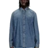 d-simply-s15 Cămașă din denim cu broderie pe spate d-simply-s15 Cămașă din denim cu broderie pe spate
