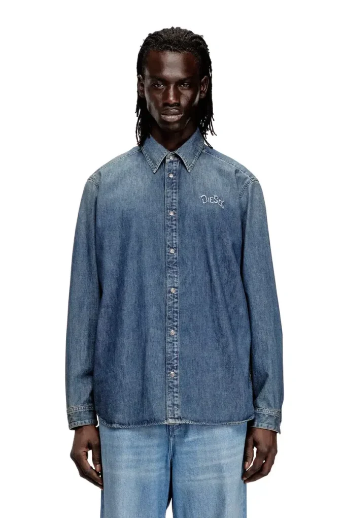 d-simply-s15 Cămașă din denim cu broderie pe spate d-simply-s15 Cămașă din denim cu broderie pe spate
