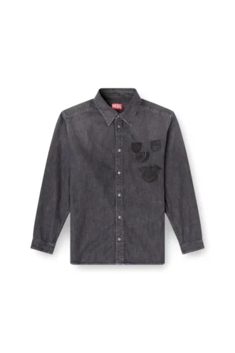 d-simply-s15 Cămașă din denim cu emblemă brodată